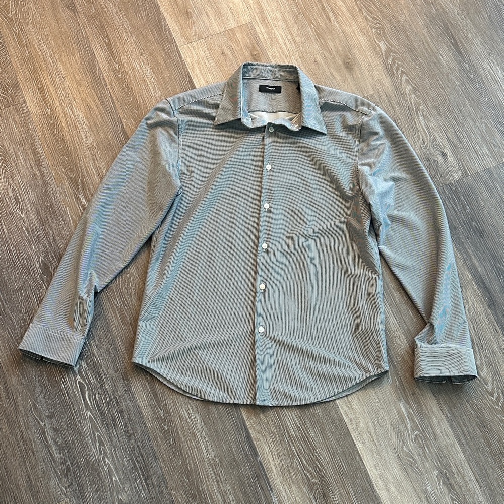 Theory irving structure knit shirt